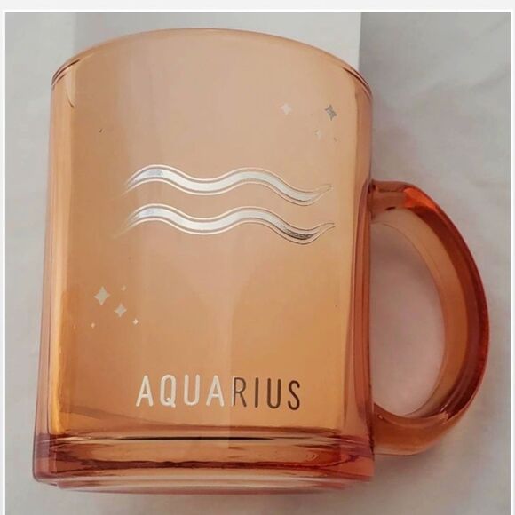 New Coffee Mug Orange & Keychain Purple Set Aquarius Zodiac Astrology NWT - Picture 4 of 16
